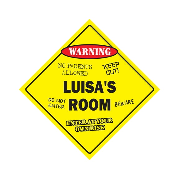 Luisa's Room Sign Crossing Zone Xing | Indoor/Outdoor | 17" Tall kids bedroom decor door children's name boy girl