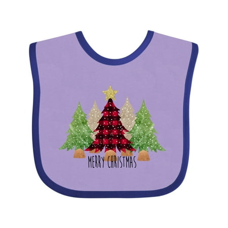 

Inktastic Merry Christmas Trees Gift Baby Boy or Baby Girl Bib