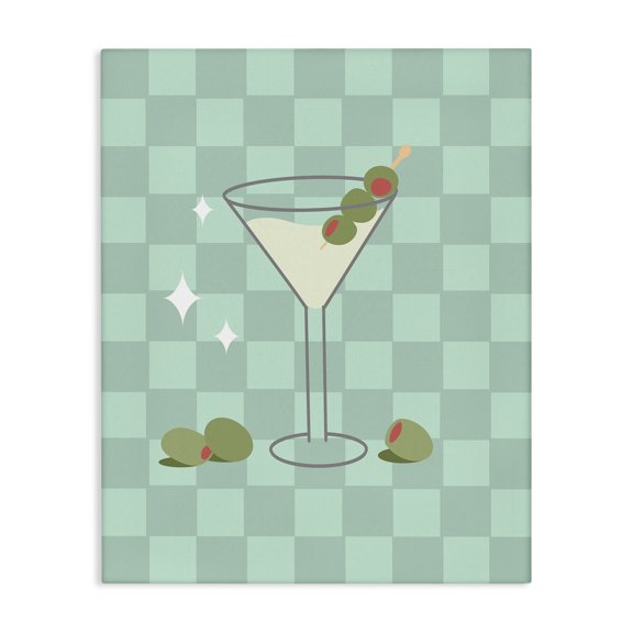 Stupell Industries Glam Checkered Dirty Martini Canvas Art, 16 x 20, by Anna Quach