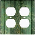 thumbnail image 3 of Metal Light Switch Plate Outlet Cover Image of Wooden Wall Damask Green WOD017, 3 of 13