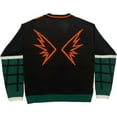 thumbnail image 3 of Black Green Cardigan Sweater Knitted Jacket Warm Coat for Halloween, 3 of 4