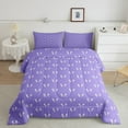 thumbnail image 2 of jejeloiu Cartoon Bow Tie Bedding Comforter Set,Kawaii Bowknot Print Twin Comforter Sets,Purple Bowtie Bedding Set For Girls Kids,Microfiber Bedroom Decor Reversible,2 Pieces, 2 of 8
