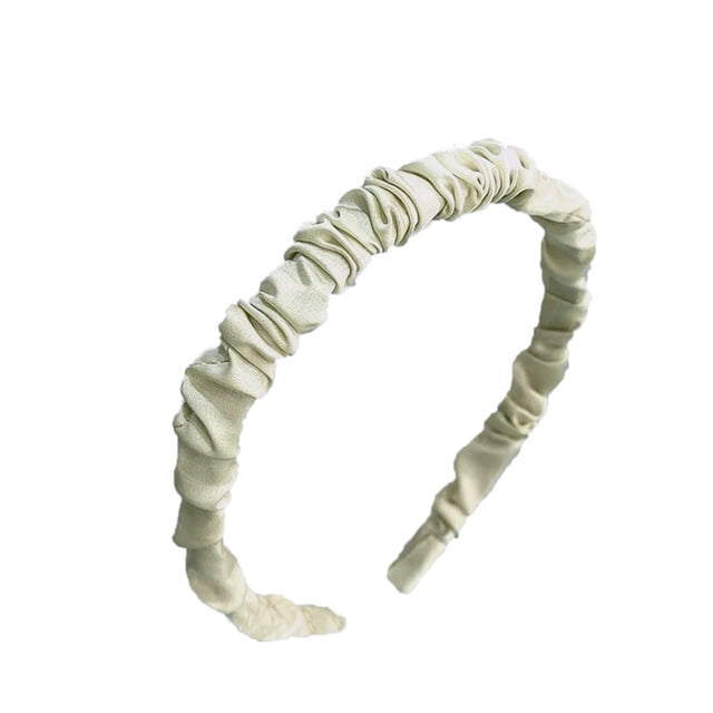 Diadema BuyWeek de satén banda para el cabello fruncida plisada con volantes