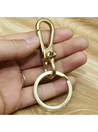 Solid Brass key chain ring belt holder Snap hook clip keychain