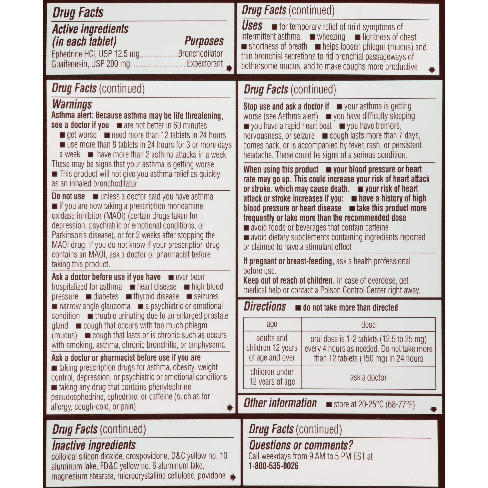 Primatene Asthma/Allergy/Bronchitis Relief / 24 Caplets - Tablets - Pills