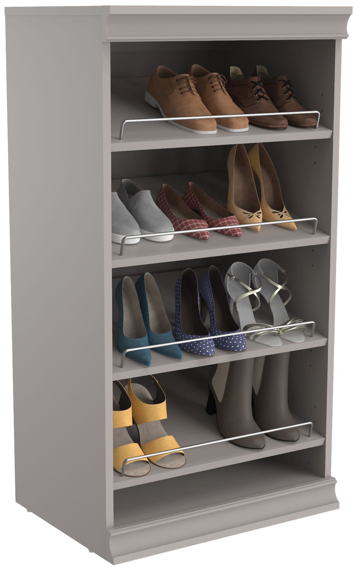 25 pair stackable shoe rack closetmaid on Closetmaid 21 38 W Modular Storage Stackable Shoe Shelf Unit Walmart Com Walmart Com