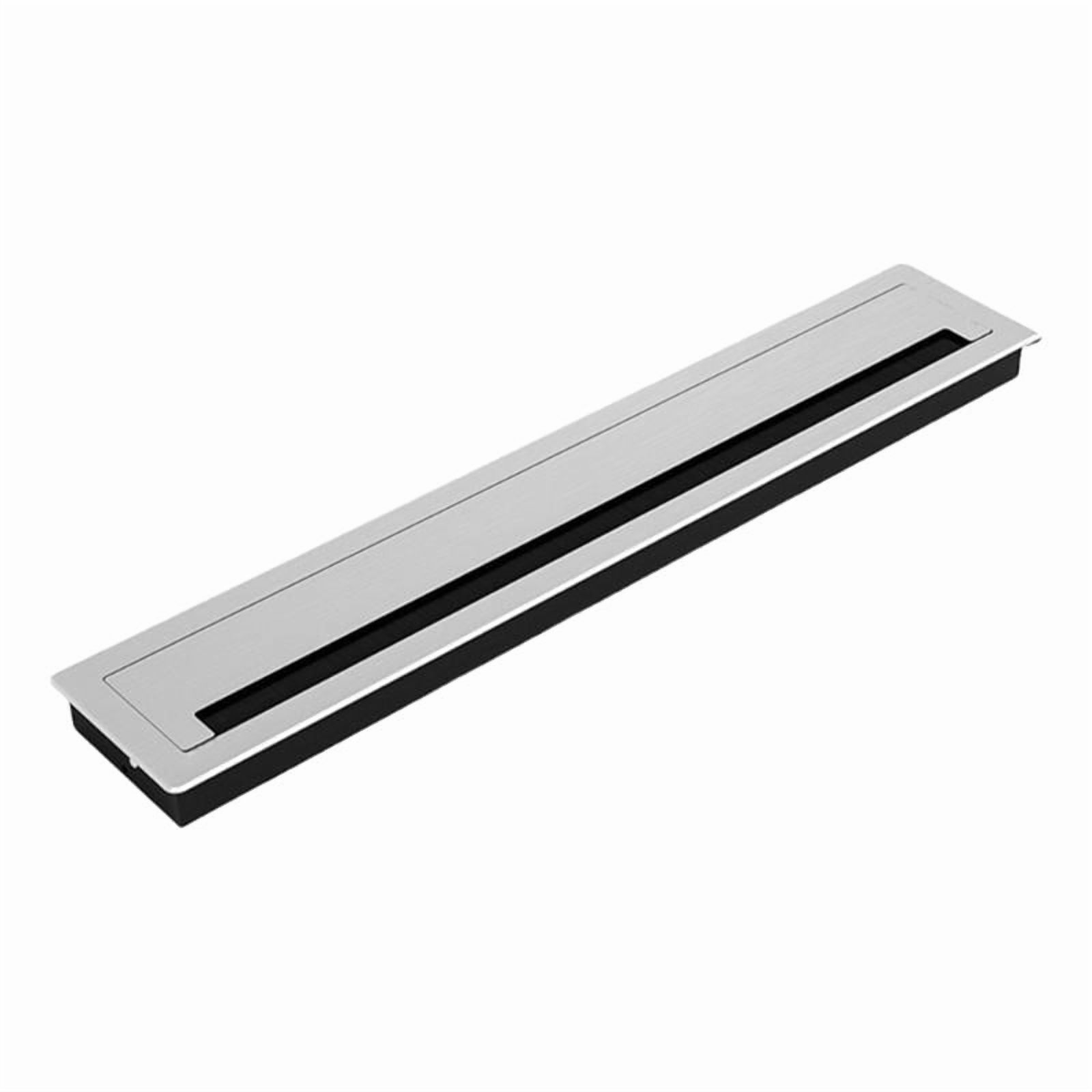 Aluminum Desk Cable Management Grommets with Brush Rectangular Metal Cord Hole Cover Upgrades for Office Computer Table