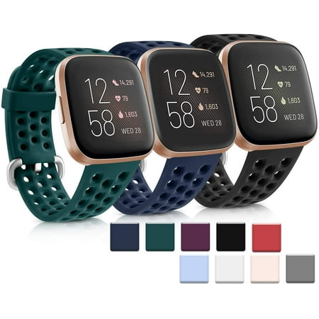 Vancle Silicone Bands Compatible for Fitbit Versa/Versa 2 / Versa Lite/Versa SE, Soft Silicone