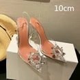 thumbnail image 1 of Large Size 44 45 Fashion Clear PVC Transparent High Heels Sandals Women Shoes Rhinestone Sunflower Sandals Summer Shoes FGS, 1 of 7
