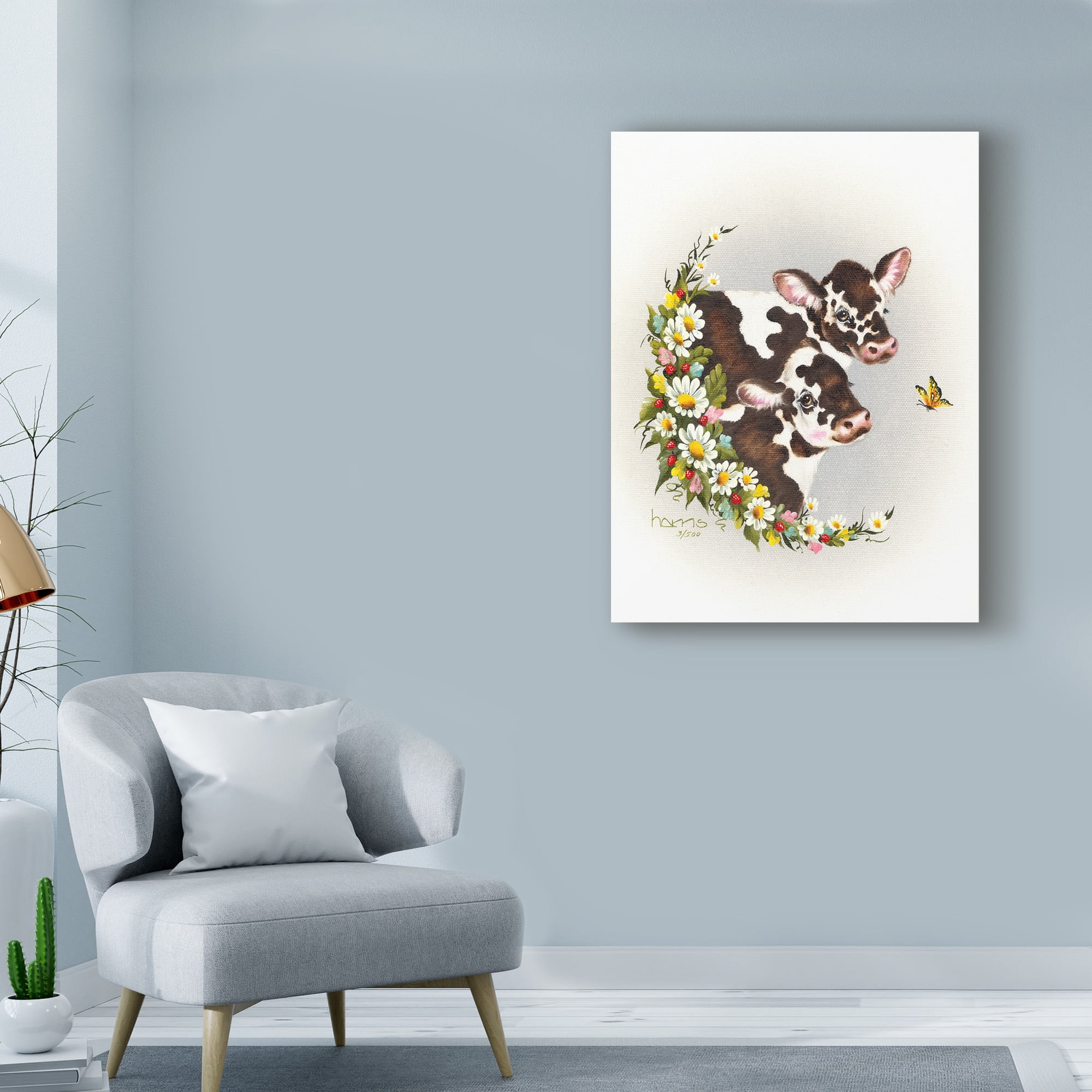Brown Cows' Canvas Art by Peggy Harris