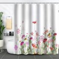 thumbnail image 1 of Bathroom curtain, green plant shower curtain, waterproof and mildew-proof, 3D digital printing, forest bath curtain partition, no drilling required, xh109, 120*180, 1 of 1