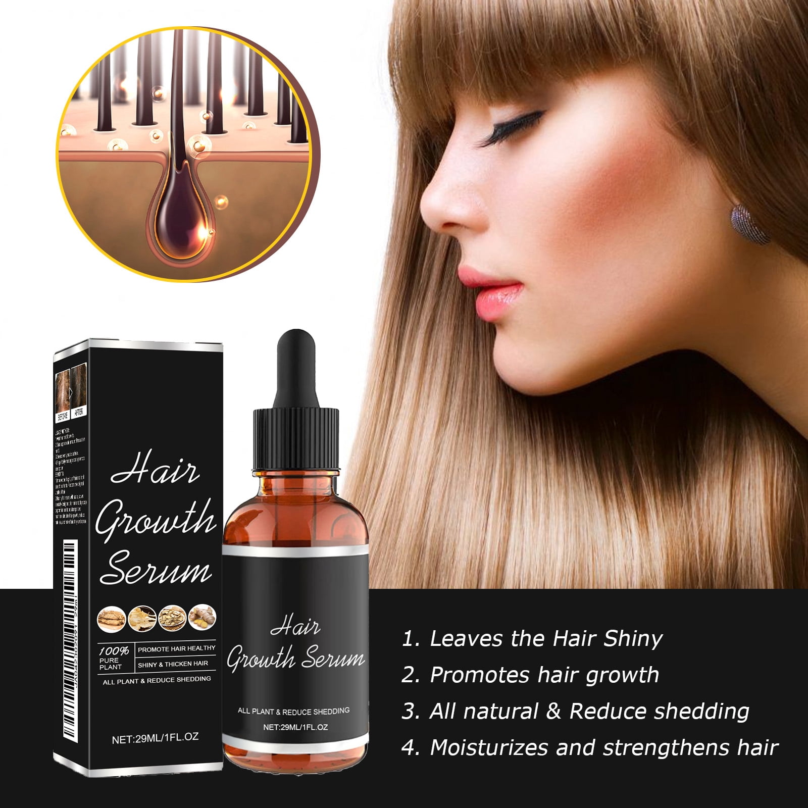Alvantor Hair Growth and Scalp Nourishment Serum for Damaged Hair, 1 fl oz