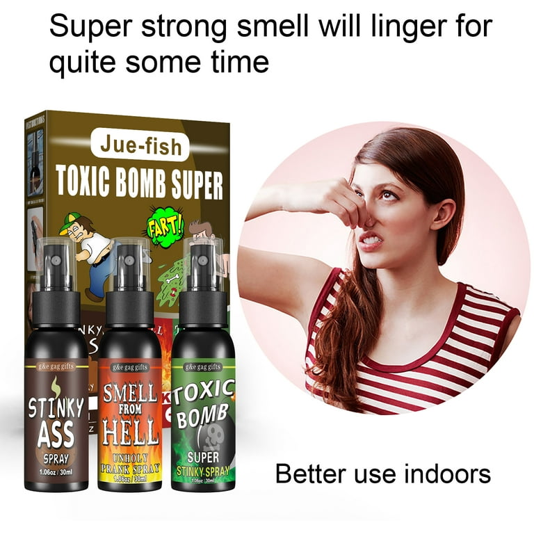 Nasty Smelling 3 Pack - Stinky Ass Fart Spray - Toxic Bomb - Smell