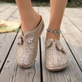 thumbnail image 2 of Rokment Flower Orthopedic Clogs Arch Support Wedge Mules for Women Boho Beach Comfortable Leather Closed Toe Air Cushion Walking Half Slippers Summer Casual Dress Slides Sandals Khaki Size 6.5, 2 of 7
