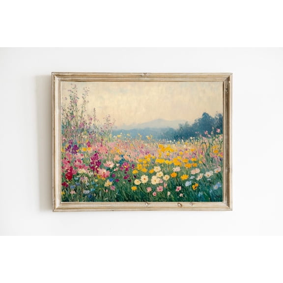 Wildflowers Poster Art Farmhouse Wildflower Wall DecorVintage Country Spring Cottagecore Wall Decor Poster E622, Unframed Poster Size 8x12 F03.1.18l861