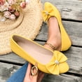 thumbnail image 6 of CQONEPT Women's Ballet Flats Pointed Toe Glittery Dressy Shoes Soft Walking Slip Ons Memory Foam Dressy Work Office Shoes Yellow 37, 6 of 6