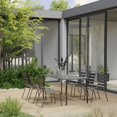 thumbnail image 1 of vidaXL 7 Piece Garden Dining Set Steel Dark Grey, 1 of 5