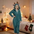thumbnail image 5 of TBWNWG Girls Winter Hooded Romper Jumpsuit Soft Reindeer Design Warm Cozy Playwear For Toddler Kids,Size 6-7 Years, 5 of 6