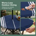 thumbnail image 3 of Round Outdoor Tablecloth with Umbrella Hole and Zipper, Navy Blue Striped Fitted Table Cover with Elastic Edge for 31-35 Inch, Farmhouse White Stripes Aesthetics Waterproof Patio Tablecoths, 3 of 9