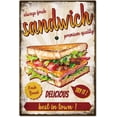 thumbnail image 1 of Letrero de metal vintage con texto en inglés "Sándwich" y "Palabras divertidas" para garaje, letreros personalizados, letreros para jardín, cueva, placa artística, póster, decoración de pared., 1 of 9