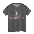 thumbnail image 4 of Povozer Toddler Baby Girl Back to School T-Shirt Outfit Kindergarten First Grade Short Sleeve T-Shirt First Day of Kindergarten Tops(Dark Gray,12-13 Years), 4 of 4