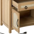 thumbnail image 6 of Uforic Nightstand Bedside Table with Doors & Drawer, End Table with Charging Station, Oak, 6 of 8