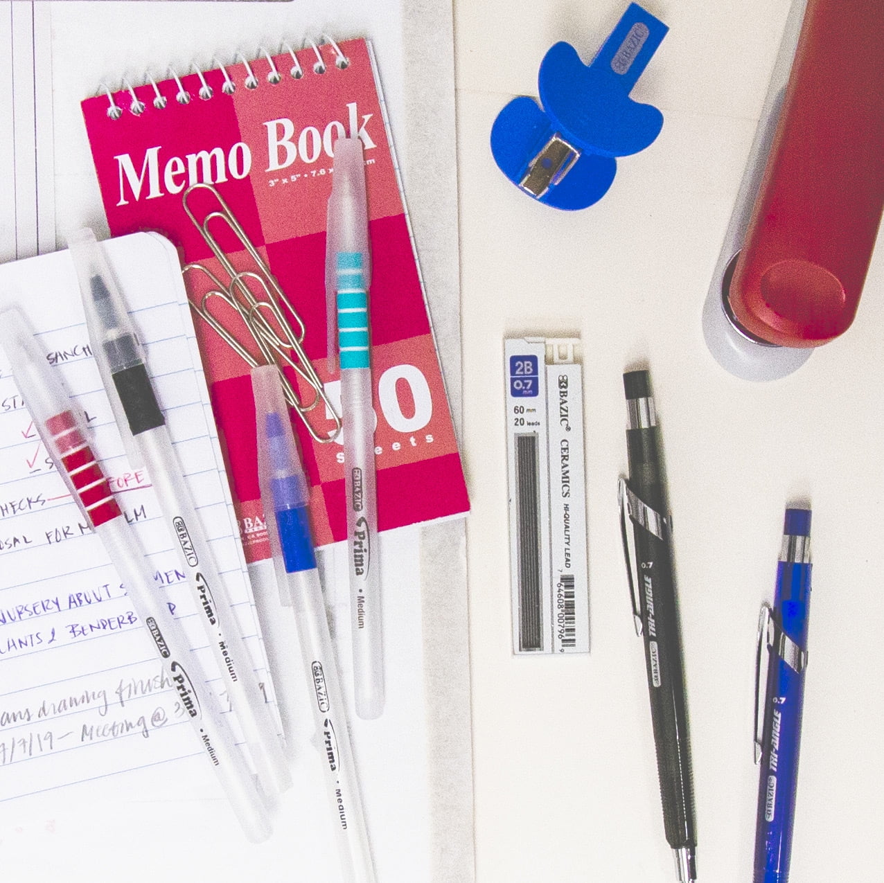 BAZIC Small Notebook Memo Size Pad, 3"x5" Spiral Top Bound, 50 Sheets Wirebound Pocket Notebooks, Total 288 count