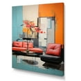 thumbnail image 2 of Designart "Colorful Contrasts Coral and Orange Mid Century" Abstract Canvas Print, 2 of 5