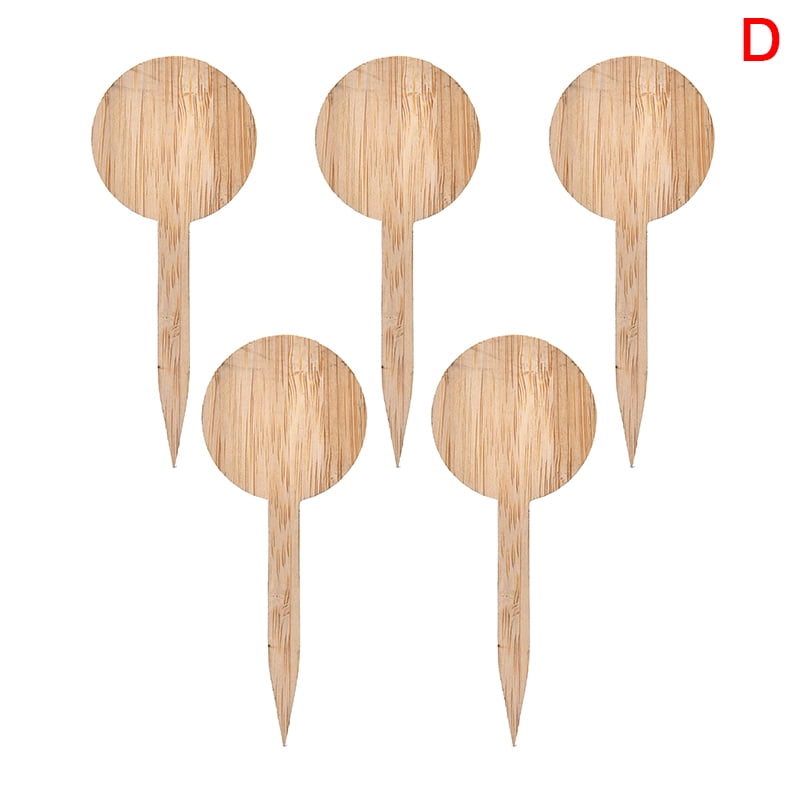 5Pcs Garden Labels Bamboo Wood Flower Name Tags Potted Sign Mark ToolBDAU 