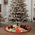 thumbnail image 5 of Vintage Christmas Tree Skirt Christmas Decorations - Red Vintage Style Xmas Tree Skirt Mat with Santa Claus Girls Snowflake Pattern for Indoor Outdoor Merry Christmas Holiday Party Decor (36inch), 5 of 6