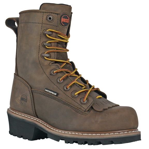 Hoss Men's Cross Cut Logger Composite Toe Waterproof Non Slip Safety Boot