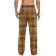 thumbnail image 6 of Txeol Plaid Pajama Pants for Men Straight Leg Lounge Pants Cotton Comfy Pj Bottoms with Pockets Sleepwear Christmas Gifts,Khaki,XXL, 6 of 7