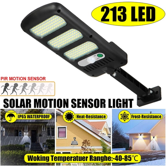 213 LED Solar Panel Street Light - Solar Pole Lights with Motion Sensor Dusk to Dawning Solar Street Light PIP65 Waterproof Solar Street Light Outdoor
