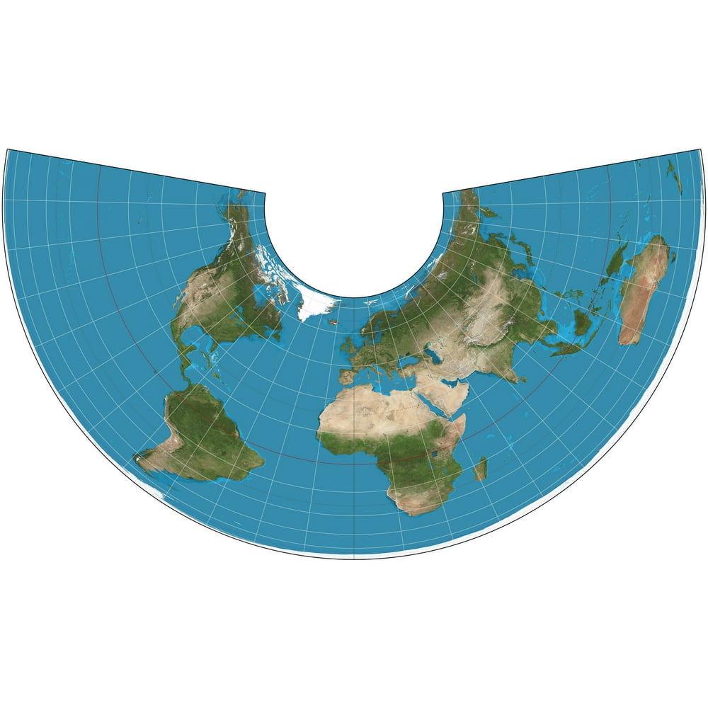 The world on Albers projection Large MAP Vivid Imagery12 Inch BY 18