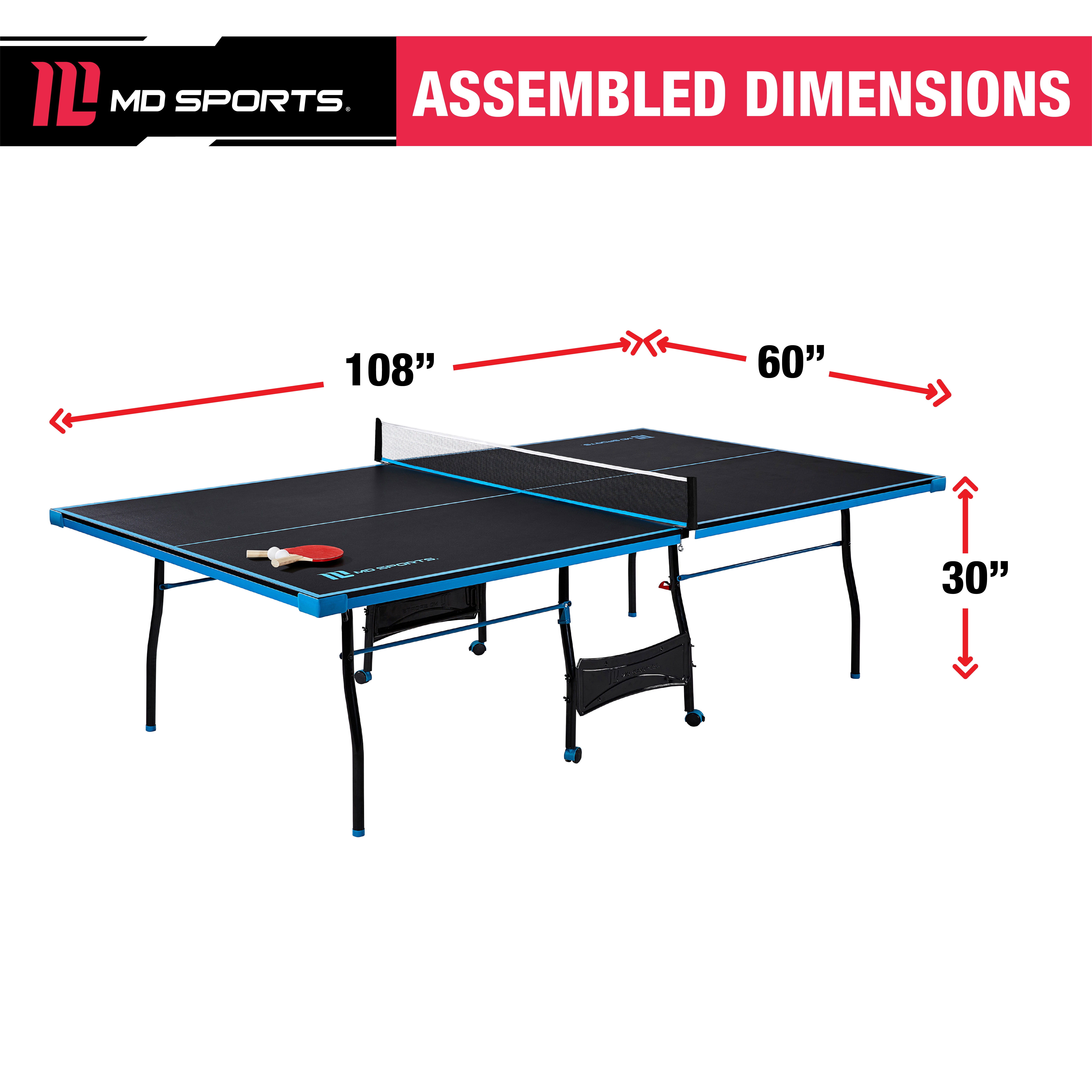 MD Sports Table Tennis Table, Game Table 108-in Indoor Freestanding Ping  Pong Table in the Ping Pong Tables department at