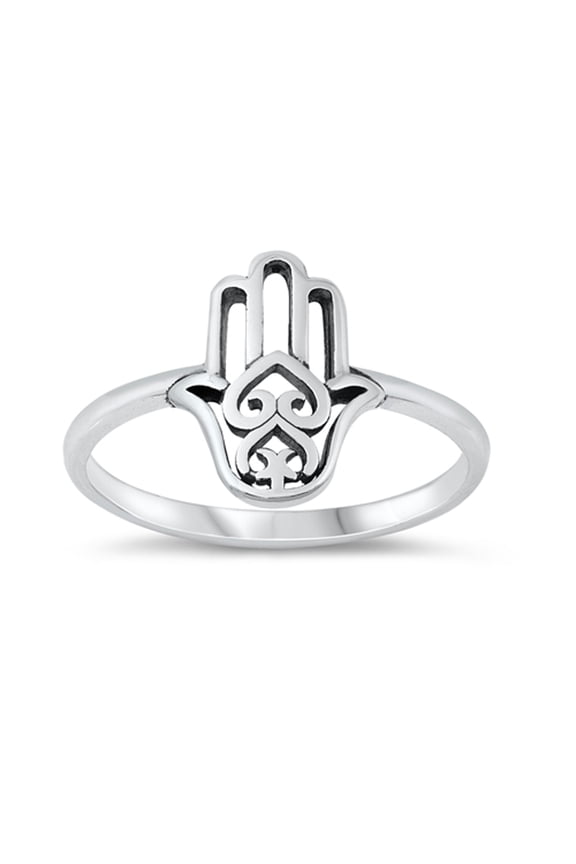 Hand of God Love Ring .925 Solid Sterling Silver Band Jewelry Female Male Unisex Size 8