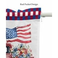 thumbnail image 5 of 4th of July Kitchen Valances for Windows Farmhouse Linen Window Valance Curtain for Living Room Window Treatment Red Blue Plaid Truck Floral Star Valance Rod Pocket Topper Drape, 42 x 12 Inch, 5 of 6