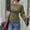 Army Green, variant on Women's Elegant Boat Neck Ribbed Knit Top – Flare Sleeve Slim Fit Ruched Waist Casual Solid Color Basic Blouse Black,XXL
