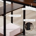 thumbnail image 4 of HomCom 5-Tier Versatile L-Shaped Computer Desk Writing Table with Display Shelves and Metal Frame, Space-Saving, for Study Room Black/Walnut, 4 of 9