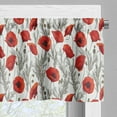thumbnail image 5 of Ambesonne Floral Valance & Curtain, Poppy Flower Branches Print, 55"x30", Vermilion Off White, 5 of 7