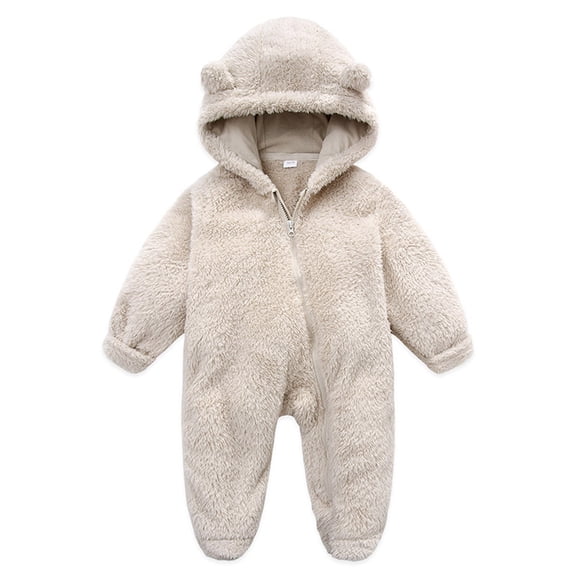 Herrnalise Newborn Baby Fleece Footie Snowsuit Winter Bunting one-piece Cartoon Warm Hooded Romper Jumpsuit Outfits For Girls Boys