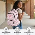 thumbnail image 3 of Yuyamidu Pink Bow Kids School Backpack 17 Inch Large Capacity Baseball Backpack for Boys Girls Ages 6-14, for Elementary School, Travel, Hiking, Back to School Gifts, 3 of 8