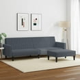 thumbnail image 2 of vidaXL 2 Piece Sofa Set Dark Gray Velvet, 2 of 9