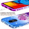 thumbnail image 5 of SOGA Rhinestone Floating Liquid Quicksand Cover Cute Phone Case Compatible for LG Stylo 4 Q710 Case, LG Q Stylus Case, with Embedded Metal Ring for Magnetic Car Mounts and Lanyard - Blue on Purple, 5 of 5