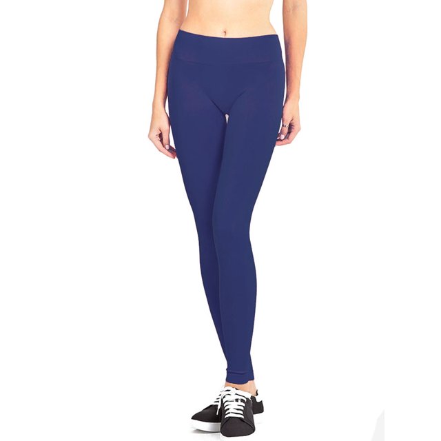 LAVRA Leggings Longueur Complète Taille Régulière pour Femmes-Bleu Marine