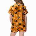 thumbnail image 5 of CAUYDY Girls Halloween Satin Pajamas Set Button Down 2 Piece Pjs Shorts Set Loungewear Sets Sleepwear,6-7 Y, 5 of 5