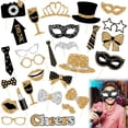 thumbnail image 1 of 30 Pcs Accessoires de Photomaton de Fête - Or, 1 of 5