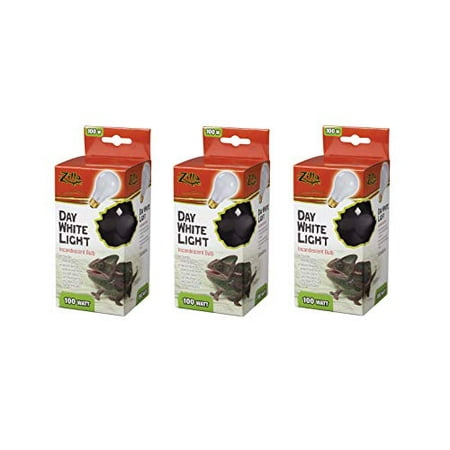 

Zilla (3 Pack) Reptile Terrarium Heat Lamps Incandescent Bulb Day White 100W