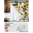 thumbnail image 3 of No Hook Cloth Fabric Shower Curtain with Snap in Liner, Yellow Sunflowers Waterproof Shower Curtains Set with See Through Top Window, Country Botanical Floral Wooden Grain Bath Curtains 72"x72", 3 of 6