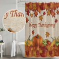 thumbnail image 5 of Orange Maple Shower Curtain, Waterproof Shower Curtains for Bathroom, Thanksgiving Pumpkin Autumn Fruit Vintage Washable Fabric Bathtub Curtain Set Bath Decor with 12 Hooks 72"x78", 5 of 8
